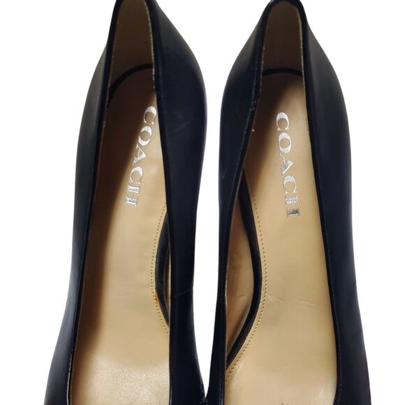 Coach Waverly Leather Pumps w/ Bead Chain Accents - Women's Size 10 - Picture 3 of 10